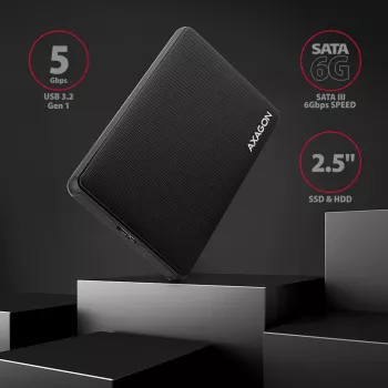 Axagon EE25-SL Screwless USB 3.2 Gen 1 - SATA 6G external box for 2.5 inch SSD/HDD