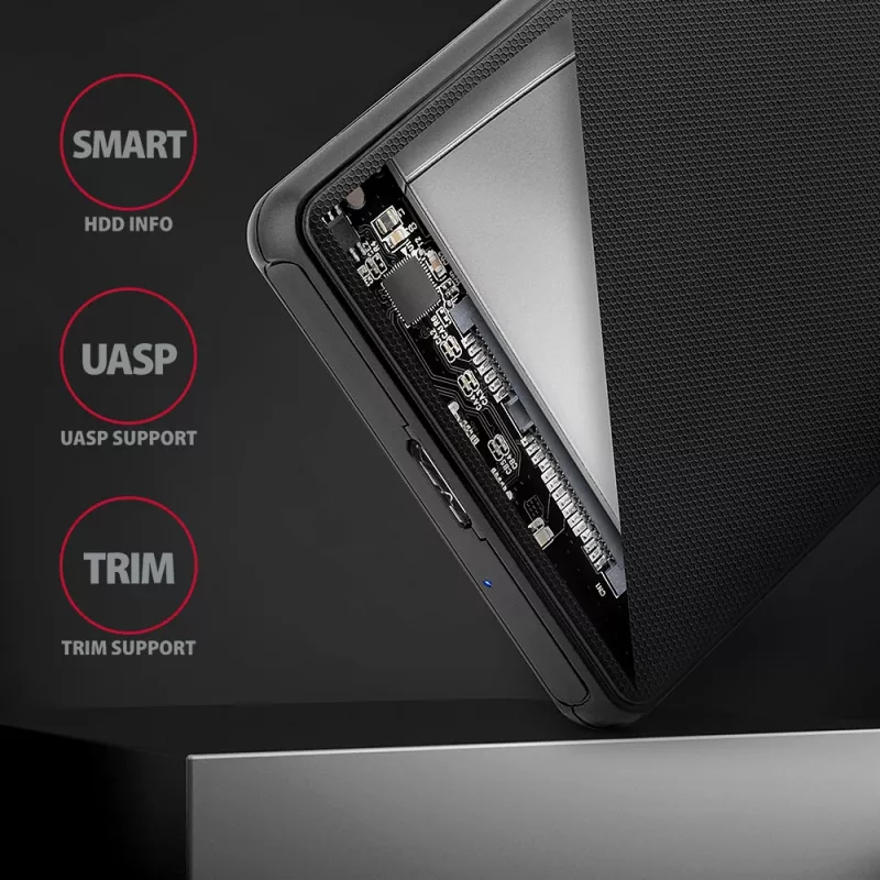 Axagon EE25-SL Screwless USB 3.2 Gen 1 - SATA 6G external box for 2.5 inch SSD/HDD