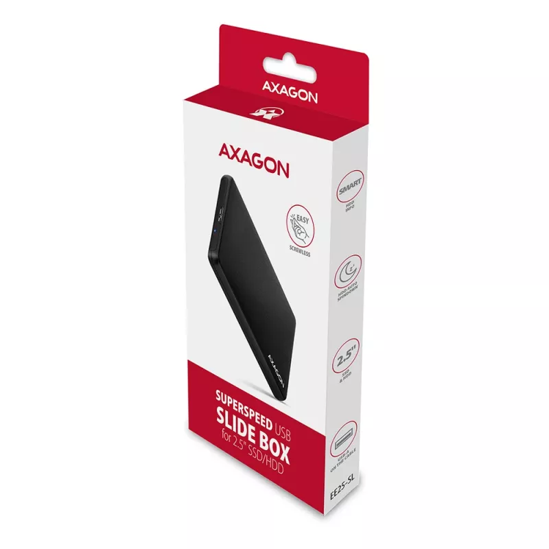 Axagon EE25-SL Screwless USB 3.2 Gen 1 - SATA 6G external box for 2.5 inch SSD/HDD