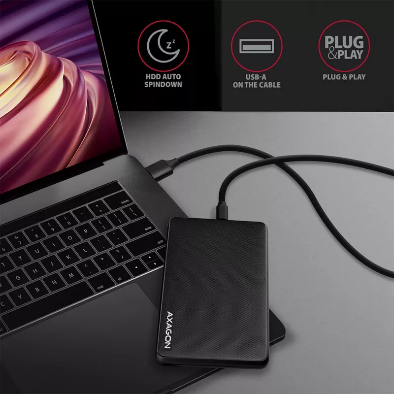 Axagon EE25-SLC Screwless USB-C 3.2 Gen 1 - SATA 6G external box for 2.5 inch SSD/HDD
