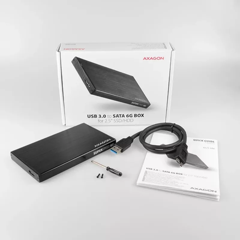Axagon EE25-XA6 compact aluminum USB 3.2 Gen 1 - SATA 6G external box designed for 2.5 inch SSD/HDD