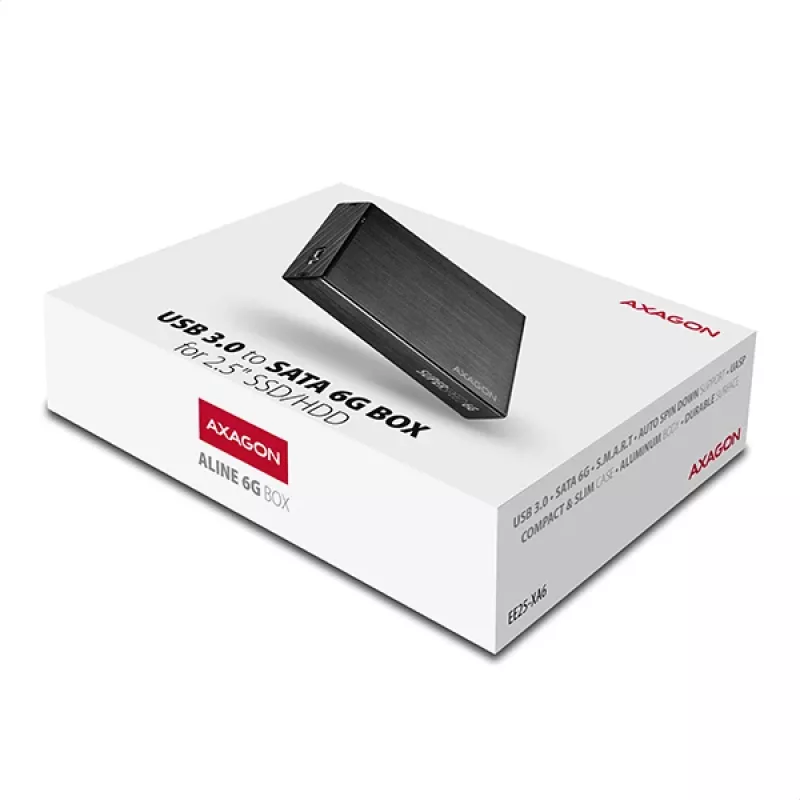 Axagon EE25-XA6 compact aluminum USB 3.2 Gen 1 - SATA 6G external box designed for 2.5 inch SSD/HDD