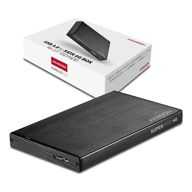 Axagon EE25-XA6 compact aluminum USB 3.2 Gen 1 - SATA 6G external box designed for 2.5 inch SSD/HDD