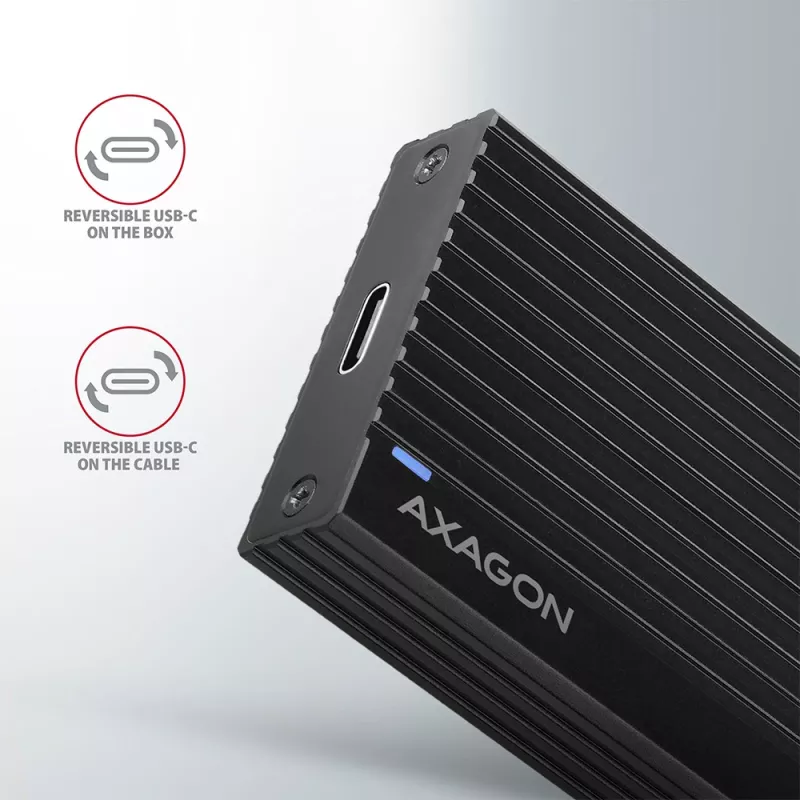 Axagon EEM2-GTR External USB-C 3.2 Gen 2 metal box for M.2 NVMe SSDs