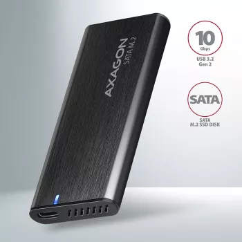 SSD enclosure Axagon EEM2-SBC USB-C 3.2 Gen 2 Black M.2
