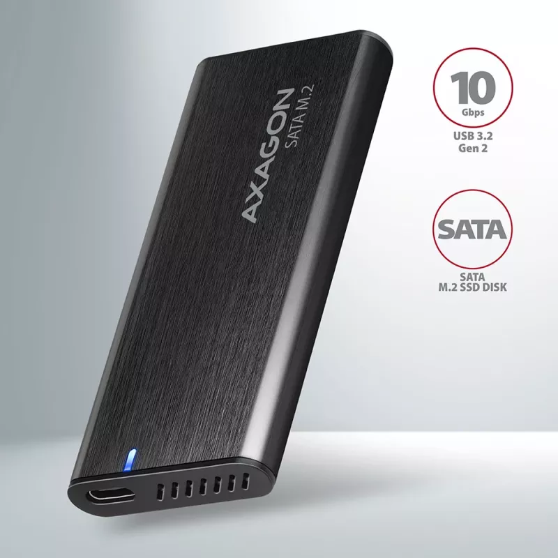 SSD enclosure Axagon EEM2-SBC USB-C 3.2 Gen 2 Black M.2