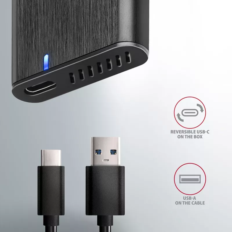 SSD enclosure Axagon EEM2-SBC USB-C 3.2 Gen 2 Black M.2