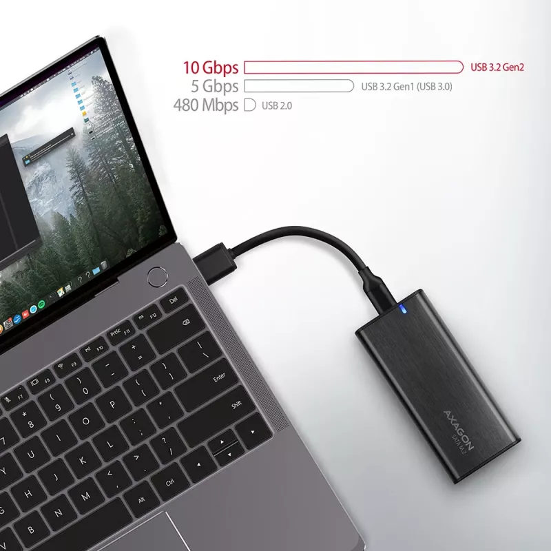 SSD enclosure Axagon EEM2-SBC USB-C 3.2 Gen 2 Black M.2