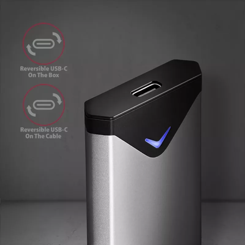 Axagon EEM2-UG2 External USB-C 10Gbps metal box for M.2 NVMe SSD disks. Silver