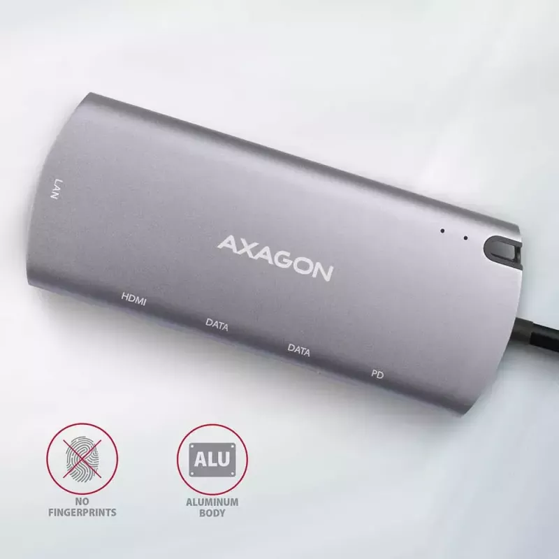 Axagon HMC-6M2 USB 3.2 Gen 1 hub, 2x USB-A, HDMI, RJ-45, SATA M.2, PD 100W, USB-C cable