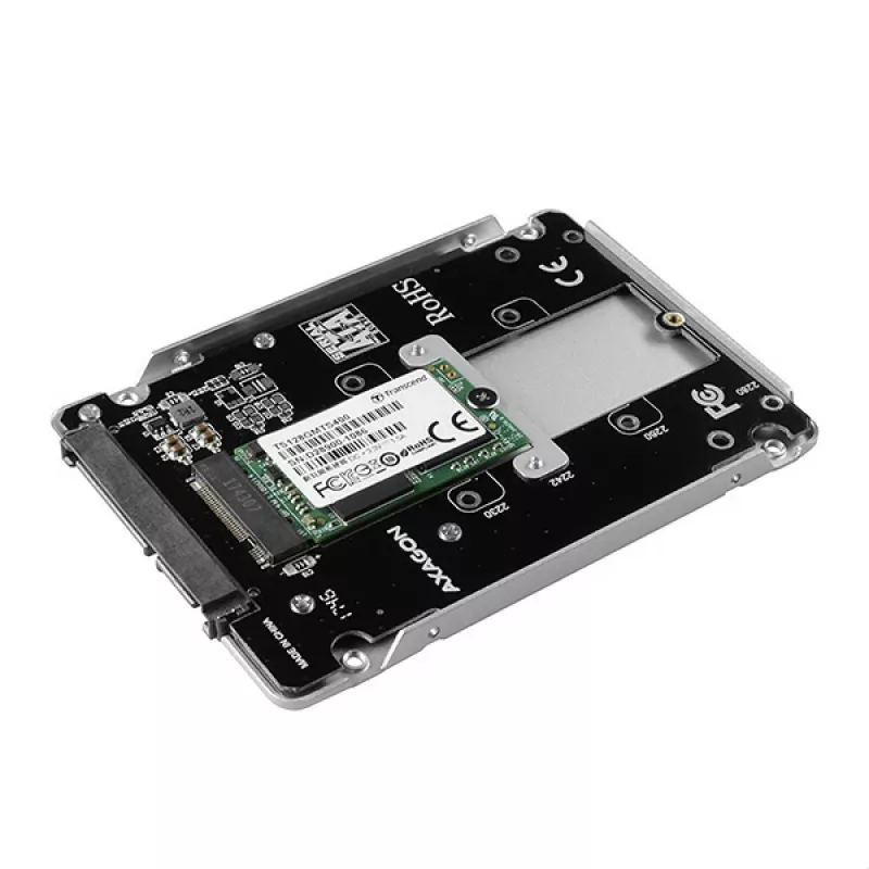 Axagon RSS-M2SD SATA - M.2 SATA SSD, internal 2.5 inch ALU box, silver