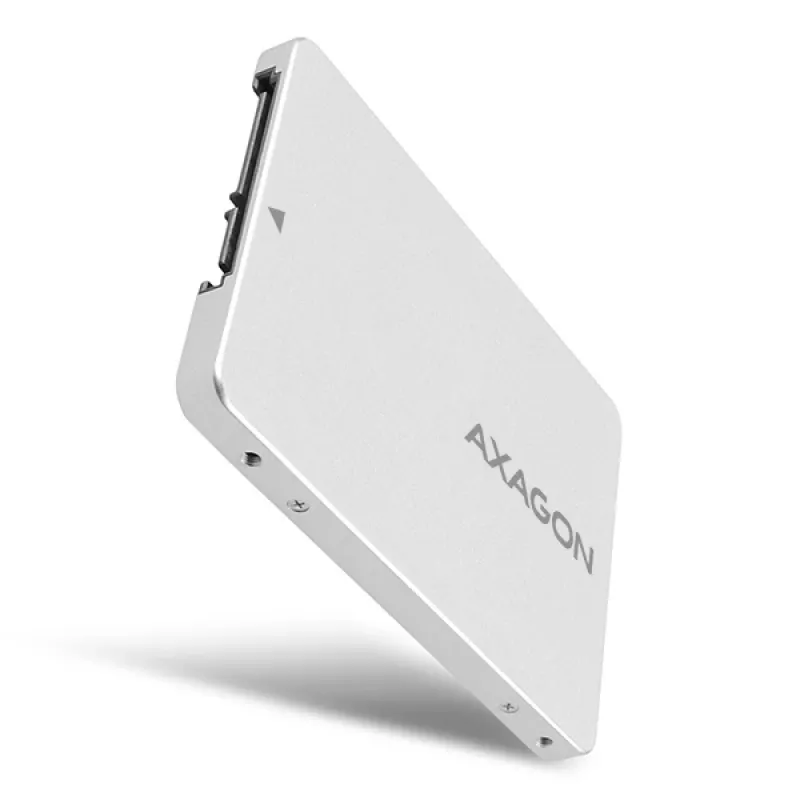 Axagon RSS-M2SD SATA - M.2 SATA SSD, internal 2.5 inch ALU box, silver