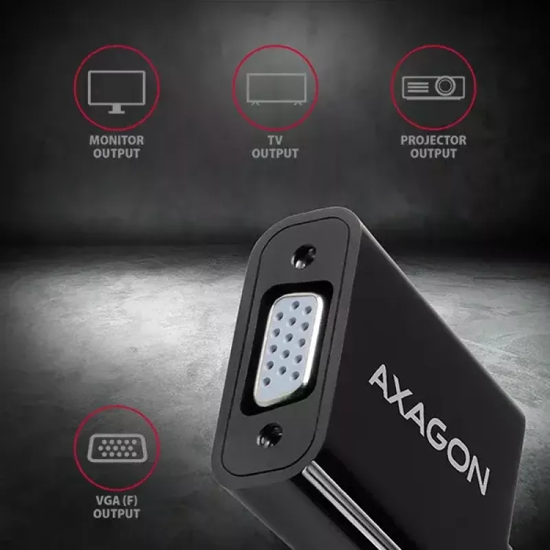 Video cable adapter Axagon RVD-VGN DisplayPort to VGA 0.16 m