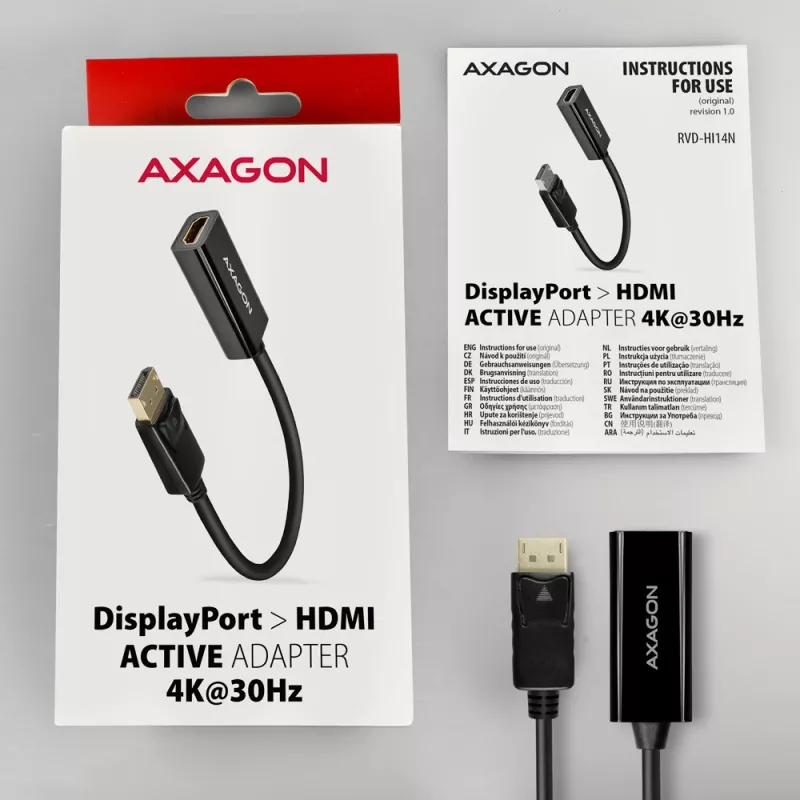 Axagon RVD-HI14N DisplayPort -> HDMI 1.4 adapter 4K/30Hz