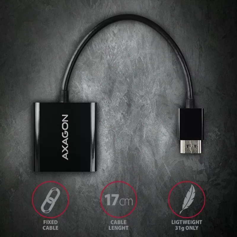 Axagon RVH-VGAN HDMI -> VGA adapter FullHD, 1920x1200, audio OUT, power IN