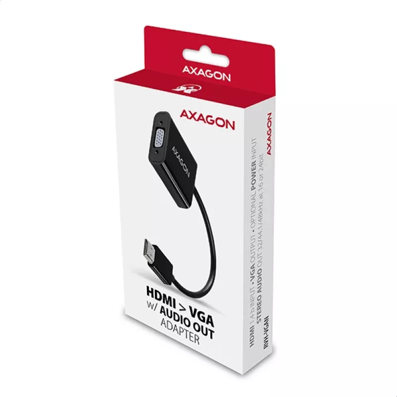 Axagon RVH-VGAN HDMI -> VGA adapter FullHD, 1920x1200, audio OUT, power IN