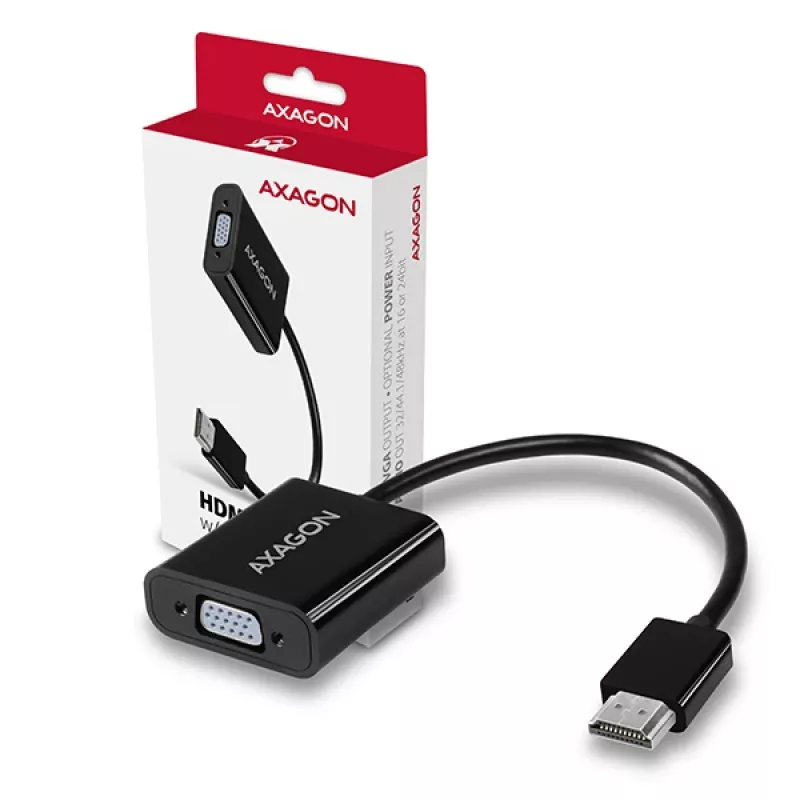 Axagon RVH-VGAN HDMI -> VGA adapter FullHD, 1920x1200, audio OUT, power IN