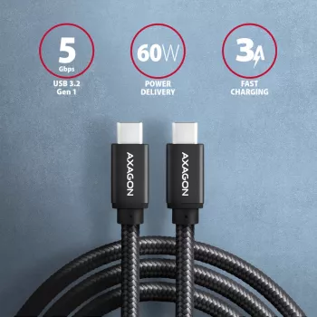 Axagon BUCM3-CM10AB SPEED USB-C <> USB-C 3.2 Gen 1 cable 1 m