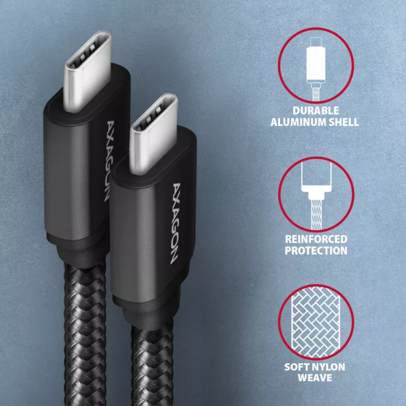 Axagon BUCM3-CM20AB SPEED USB-C <> USB-C 3.2 Gen 1 cable 2 m