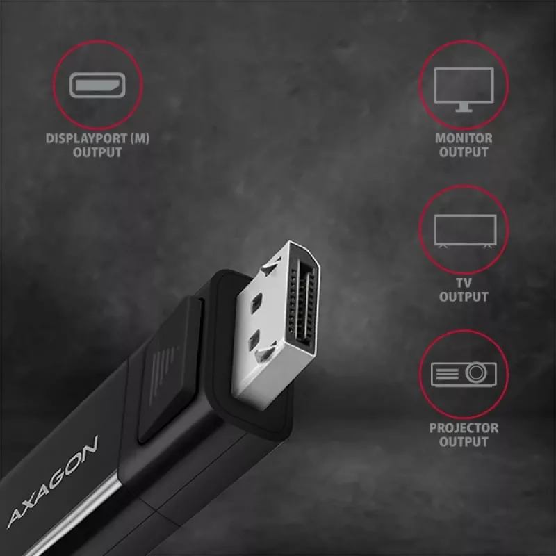 Axagon RVC-DPC USB-C -> DisplayPort cable 1.8m 4K/60Hz