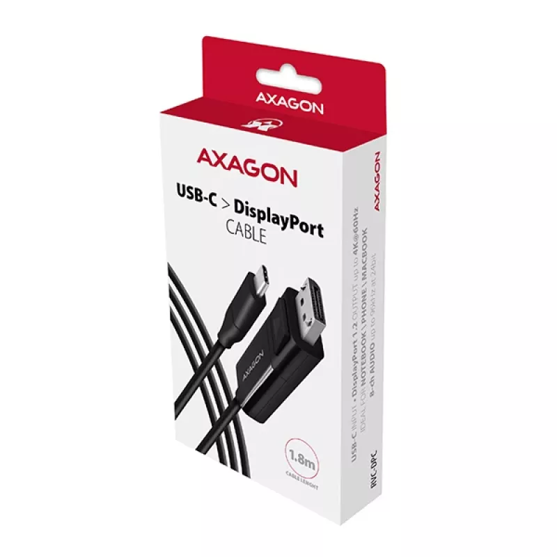 Axagon RVC-DPC USB-C -> DisplayPort cable 1.8m 4K/60Hz