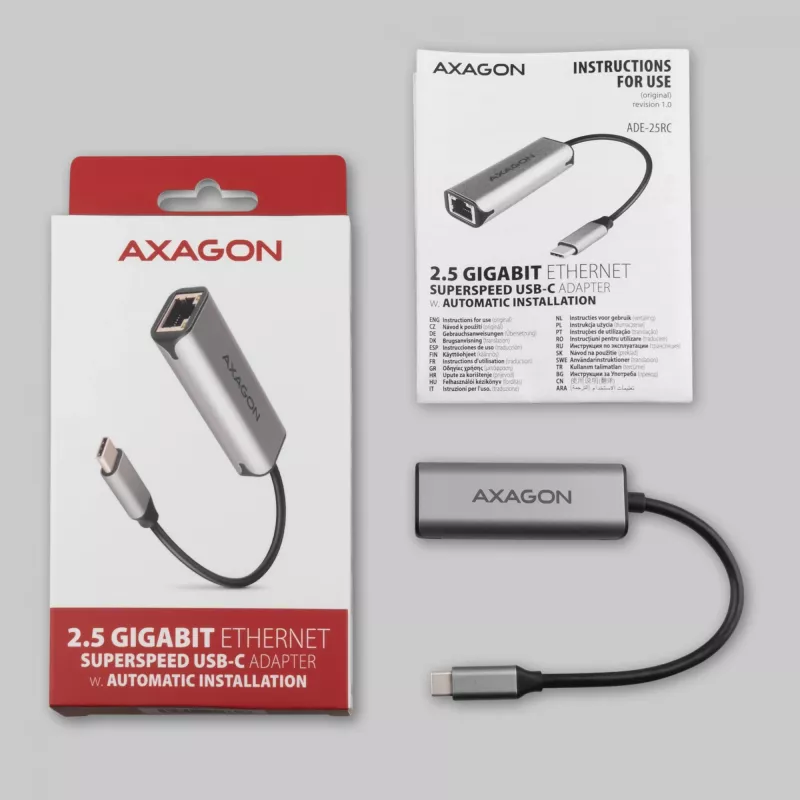 Axagon ADE-25RC SuperSpeed USB-C 2.5 gigabit ethernet adapter