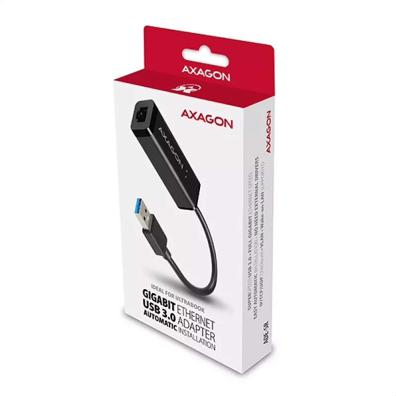 Axagon ADE-SR USB-A gigabit ethernet adapter, Wired, USB, Ethernet, 1000 Mbit/s, Black