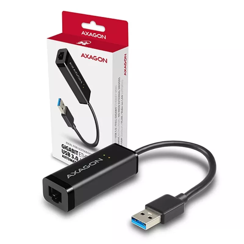 Axagon ADE-SR USB-A gigabit ethernet adapter, Wired, USB, Ethernet, 1000 Mbit/s, Black