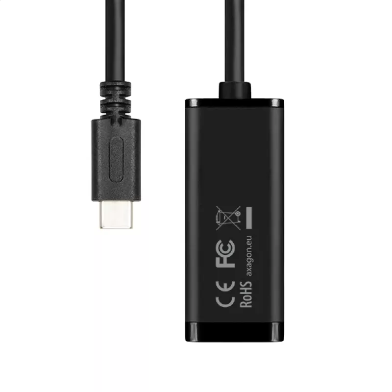 Axagon ADE-SRC USB-C gigabit ethernet adapter, Wired, USB Type-C, Ethernet, 1000 Mbit/s, Black