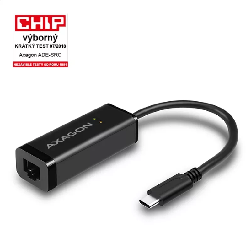 Axagon ADE-SRC USB-C gigabit ethernet adapter, Wired, USB Type-C, Ethernet, 1000 Mbit/s, Black