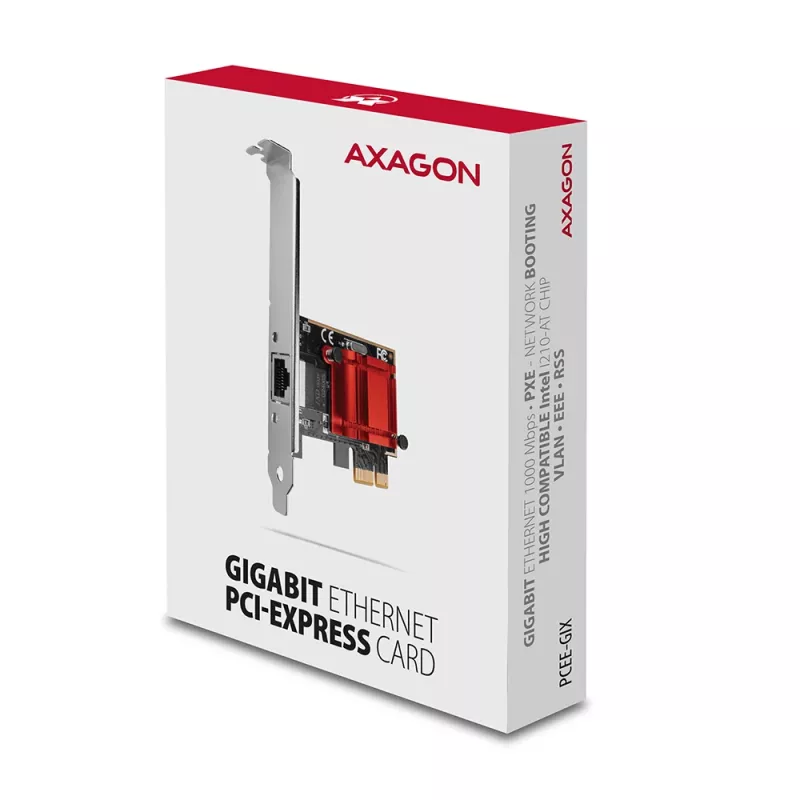Internal Network Card AXAGON PCEE-GIX — PCI Express, Ethernet, 5000 Mbit/s, IEEE 802.3/802.3ab/802.3u