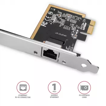 Axagon PCEE-GRF PCIe - Gigabit Ethernet adapter Realtek 8111F w. SP & LP