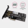 Axagon PCEM2-D PCIe x4 - M.2 NVMe M-key + SATA B-key slot adapter w. SP & LP
