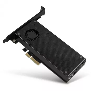 Axagon PCEM2-DC PCIe x4 - M.2 NVMe M-key + SATA B-key slot adapter w. cooler, SP & LP
