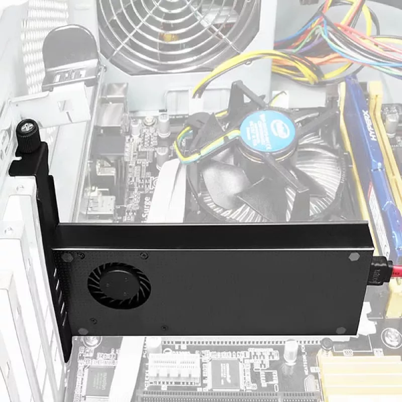 Axagon PCEM2-DC PCIe x4 - M.2 NVMe M-key + SATA B-key slot adapter w. cooler, SP & LP