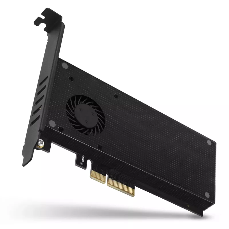 Axagon PCEM2-DC PCIe x4 - M.2 NVMe M-key + SATA B-key slot adapter w. cooler, SP & LP