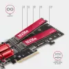Axagon PCEM2-ND PCIe x8 - dual M.2 NVMe M-key slot adapter, RAID, dataswitch, w. SP & LP