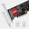 Axagon PCEM2-ND PCIe x8 - dual M.2 NVMe M-key slot adapter, RAID, dataswitch, w. SP & LP