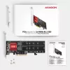 Axagon PCEM2-ND PCIe x8 - dual M.2 NVMe M-key slot adapter, RAID, dataswitch, w. SP & LP
