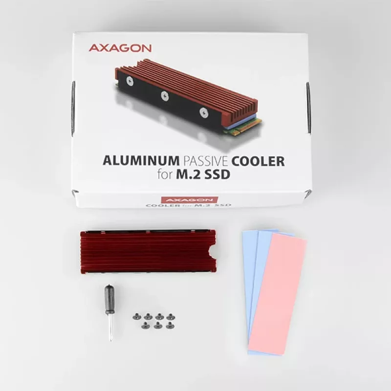 Axagon CRL-M2 Passive aluminum cooler for all M.2 SSDs, size 2280, high 12 mm.