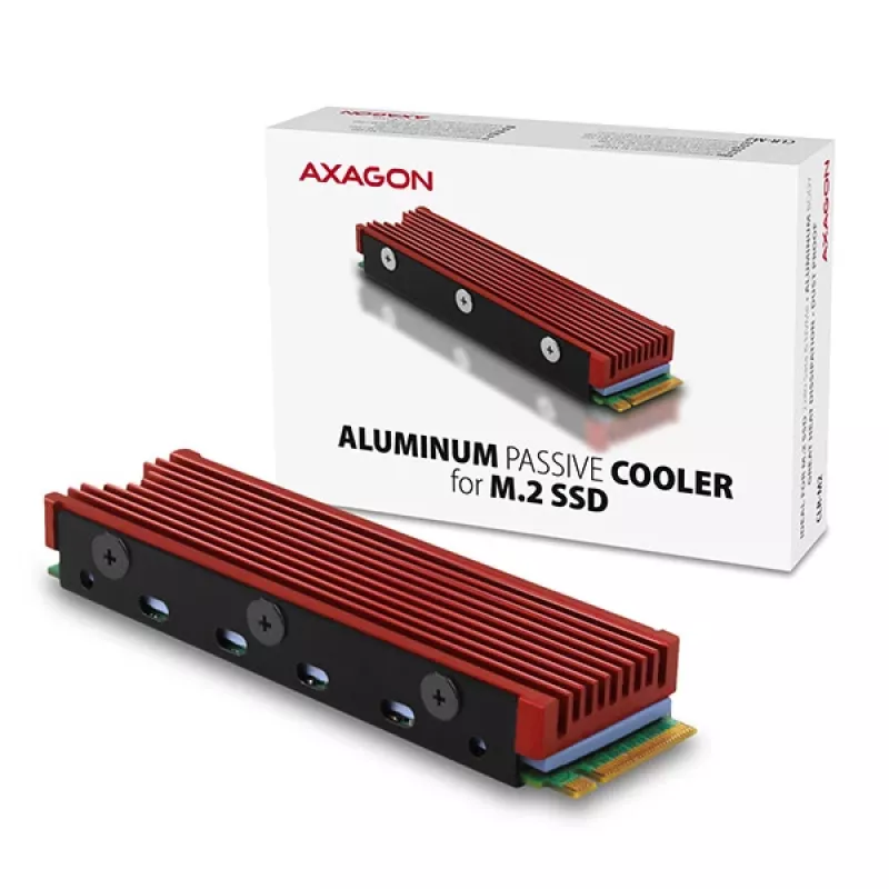 Axagon CRL-M2 Passive aluminum cooler for all M.2 SSDs, size 2280, high 12 mm.