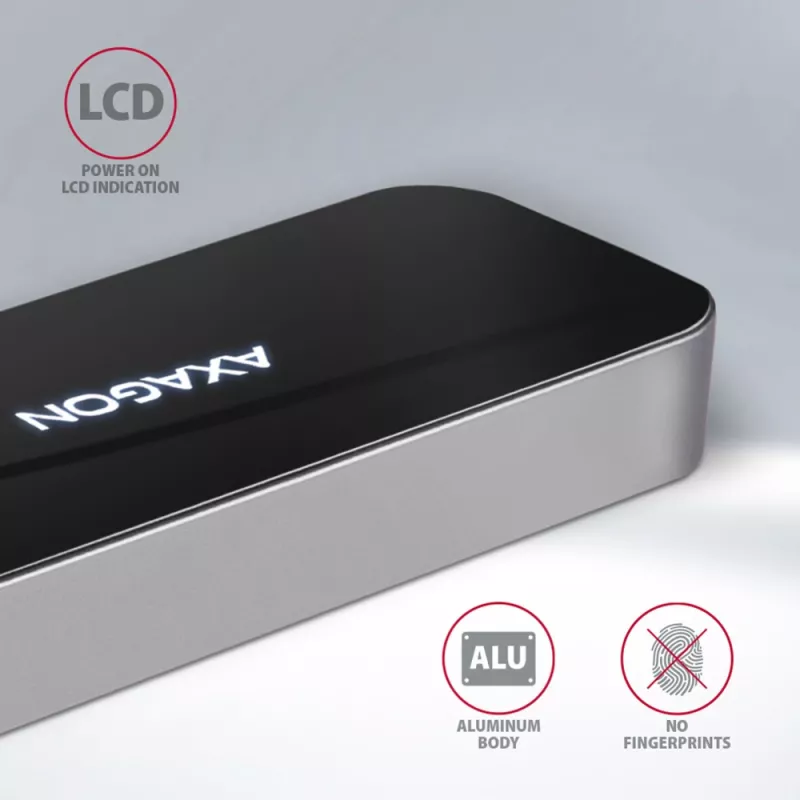 Axagon HMC-6GL USB 3.2 Gen 1 hub, 3x USB-A, HDMI 4k/30Hz, RJ-45, PD 100W, 20cm USB-C cable