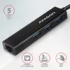 USB-C Hub Axagon HMC-GL3A 3x USB-A Gbit-LAN Black