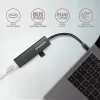 USB-C Hub Axagon HMC-GL3A 3x USB-A Gbit-LAN Black