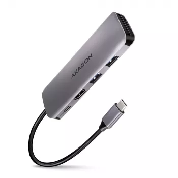 Axagon HMC-5 USB 3.2 Gen 1 hub, 2x USB-A, HDMI, SD/microSD, PD 100W, 20cm USB-C cable