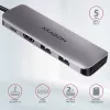 Axagon HMC-5 USB 3.2 Gen 1 hub, 2x USB-A, HDMI, SD/microSD, PD 100W, 20cm USB-C cable