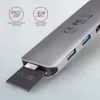 Axagon HMC-5 USB 3.2 Gen 1 hub, 2x USB-A, HDMI, SD/microSD, PD 100W, 20cm USB-C cable
