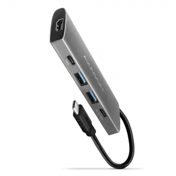 Axagon HMC-5G2 USB 10Gbps hub, 2x USB-A, 2x USB-C, HDMI 4k/60Hz, PD 100W, USB-C cable