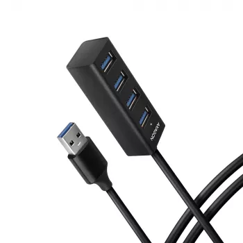 Axagon HUE-M1AL 4x USB 3.2 Gen 1 MINI hub, metal, 1.2m USB-A cable