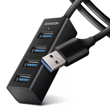 Axagon HUE-M1AL 4x USB 3.2 Gen 1 MINI hub, metal, 1.2m USB-A cable